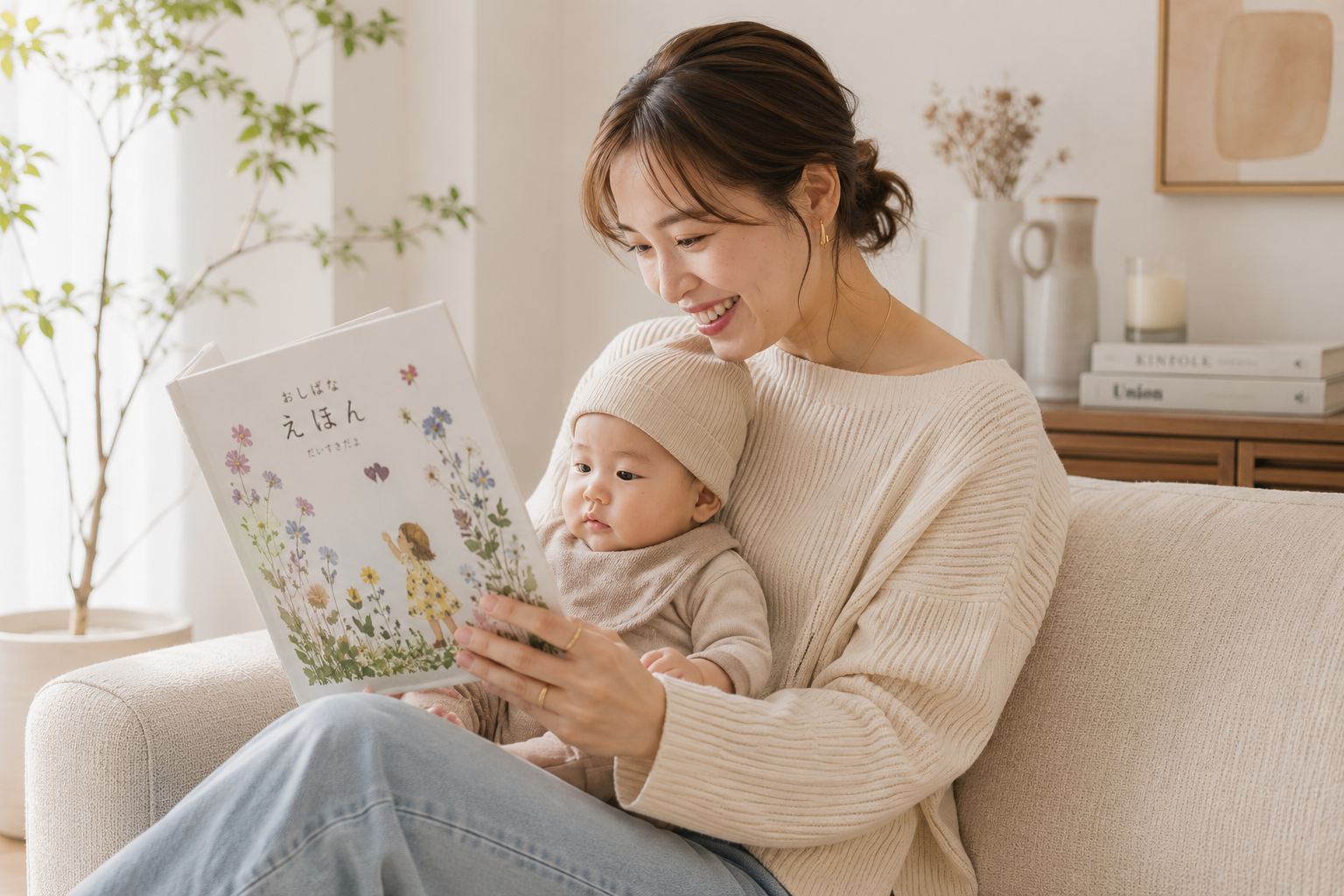 絵本を見る子供